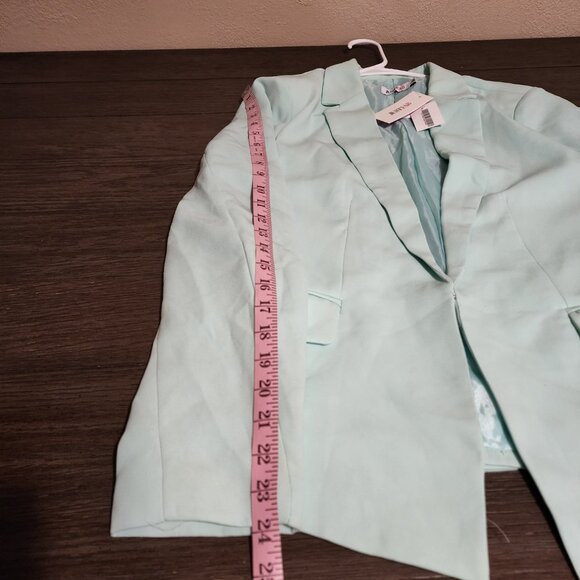 Justfab Flap Pocket Blazer NWT Mint Green XL Dark Marks - Picture 9 of 10